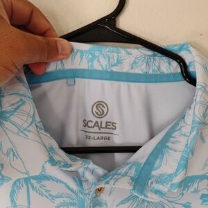 Scales Men's Tropical Blue Polo Shirt